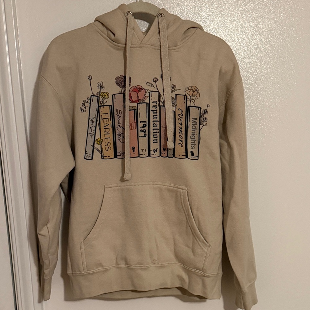 Beige Taylor Swift theme Graphic Hoodie